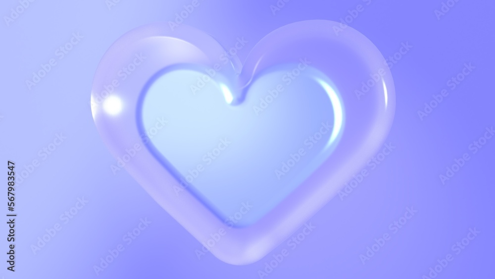 3D rendered opaque heart encased in a frosted glass heart. Modern depiction of romance, relationship, happiness, love preferences, emotion, valentine, marriage, match-making, dating, and celebration.