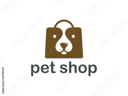 dog logo design vector for animal or pet shop business