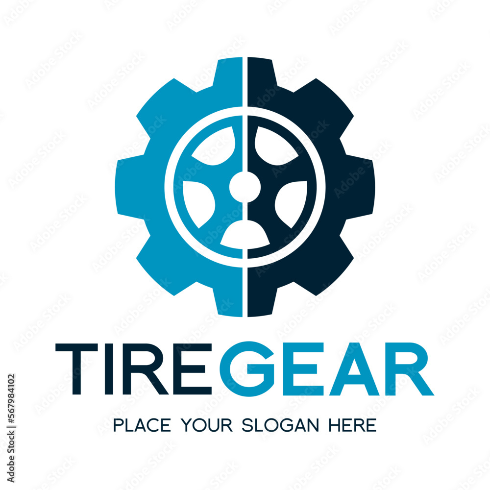 Tire gear vector logo template. This design use tire and gear symbol. Tire gear vector logo template. This design use tire and gear symbol.