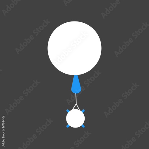 Minimal flat illustration of a weather balloon....