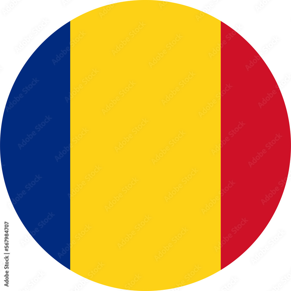 Fototapeta premium Romania flag round shape 2023020417