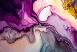 Marble ink for abstract background. AI