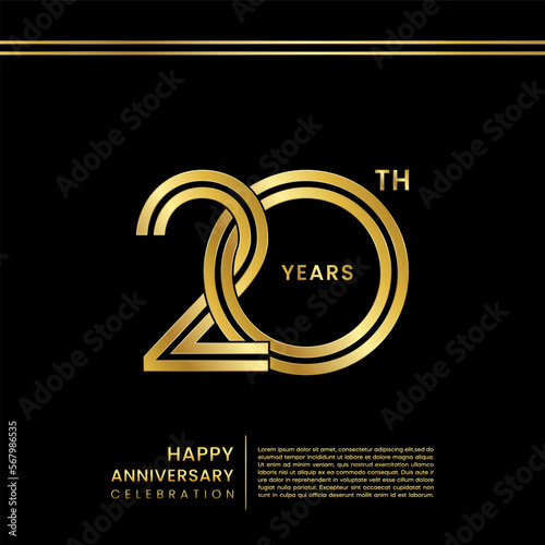 20th anniversary celebration logo design concept. Logo Vector Template
