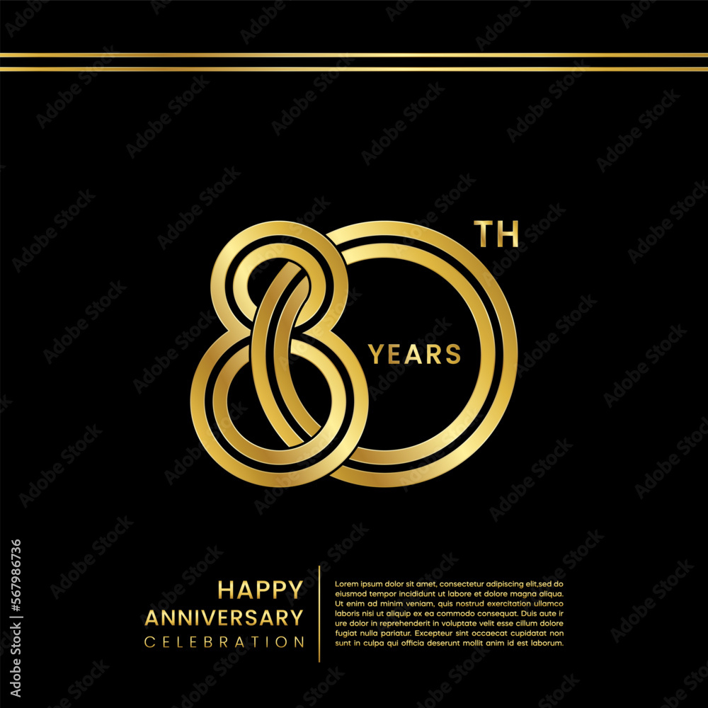 80th anniversary celebration logo design concept. Logo Vector Template