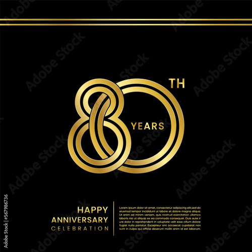 80th anniversary celebration logo design concept. Logo Vector Template photo