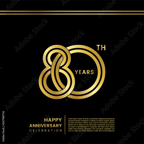 80th anniversary celebration logo design concept. Logo Vector Template