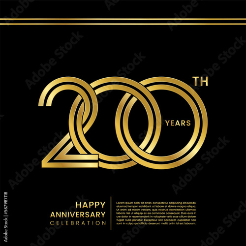 200th anniversary celebration logo design concept. Logo Vector Template photo