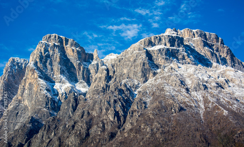 the Pale di San Martino between the provinces of Belluno and Trento in the Dolomites