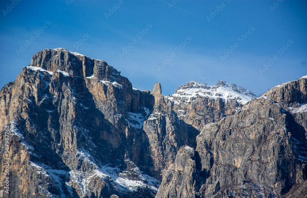 the Pale di San Martino in spring a beautiful mountain range in the Dolomites