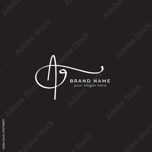 A G initial letter signature logo or handwritten monogram