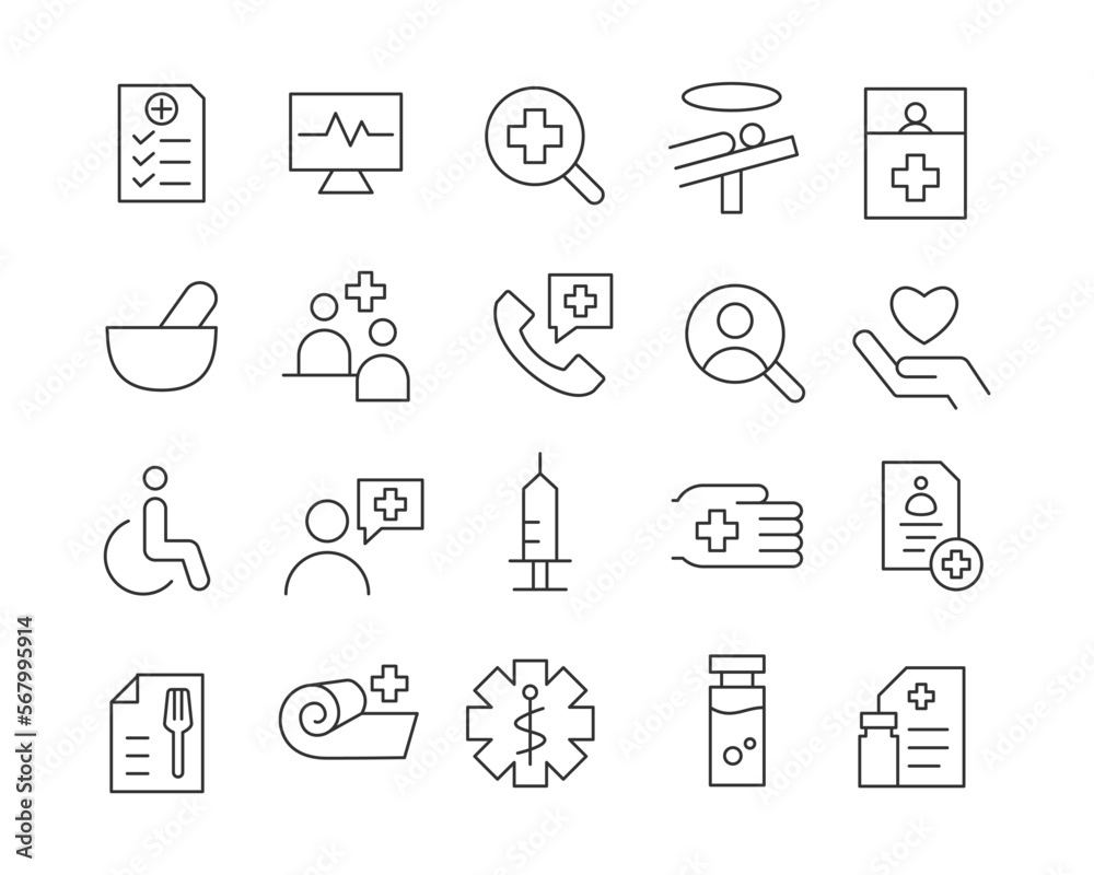 Medical Icons - Vector Line. Editable Stroke. Medical Icons - Vector Line. Editable Stroke.