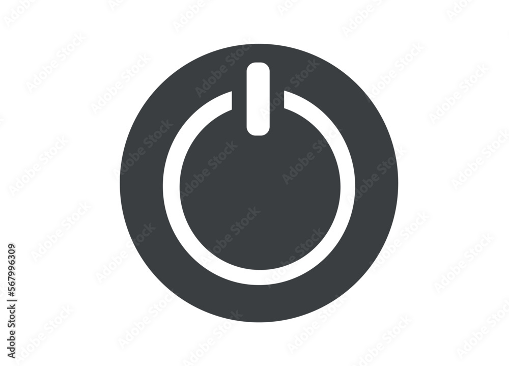 round power button vector illustration on a white background round power button vector illustration on a white background