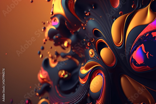 Abstract colorful 3d background, Ai generated photo