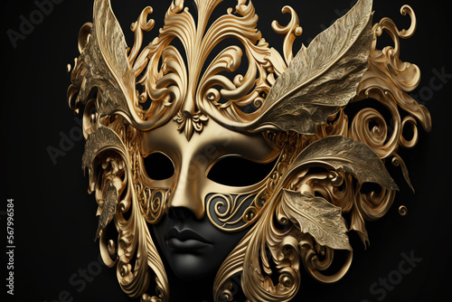 Traditional mask used at Venetian carnival. Generative AI