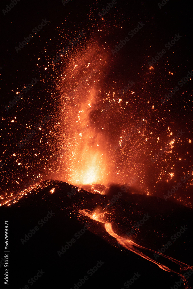 Volcano eruption on Cumbre Vieja, La Palma island, Canary islands Volcano eruption on Cumbre Vieja, La Palma island, Canary islands