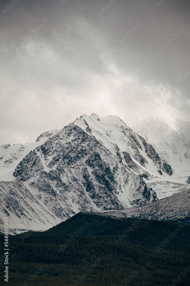 Snow-capped peaks of the mountain range