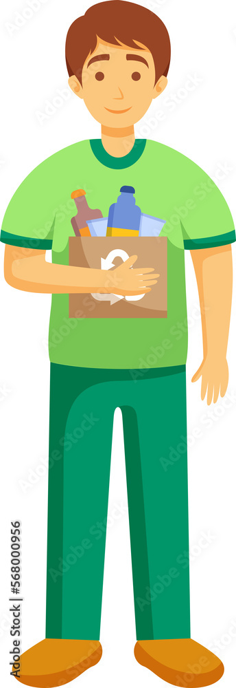 man separating waste, recycling garbage and sorting refuse for recycle man separating waste, recycling garbage and sorting refuse for recycle