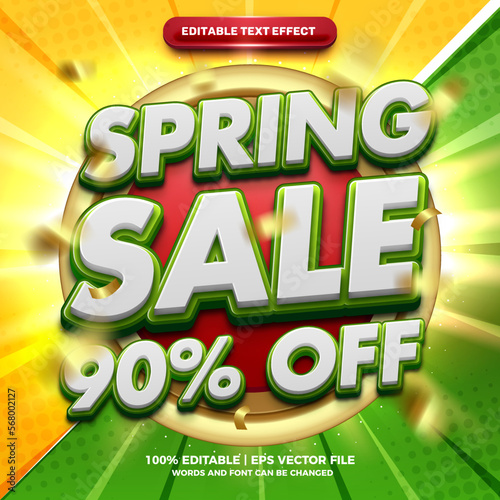 Super Spring sale bold 3d editable text effect