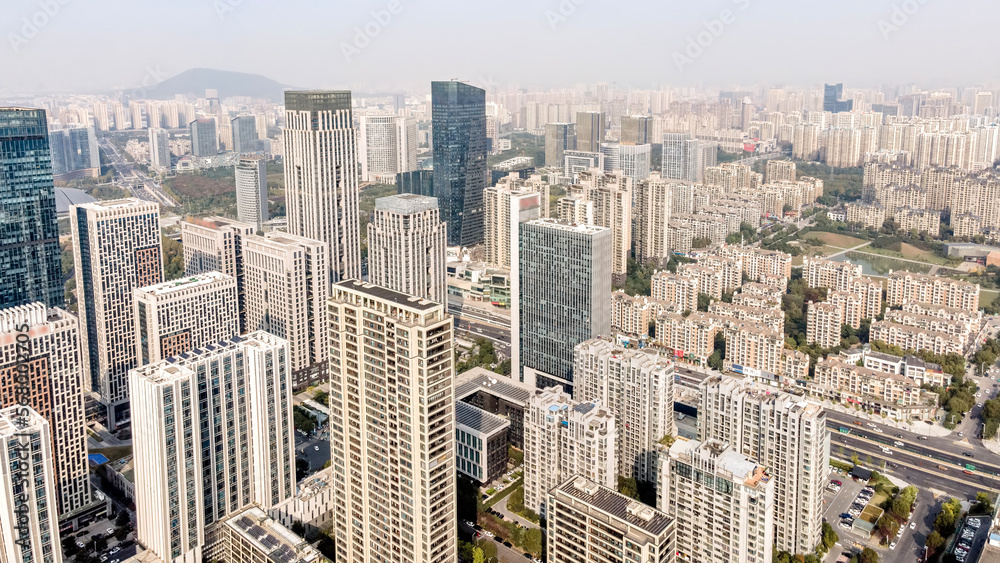Aerial photo of Hefei urban landscape in Anhui