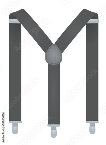 Grey suspenders on white background. vector illustration