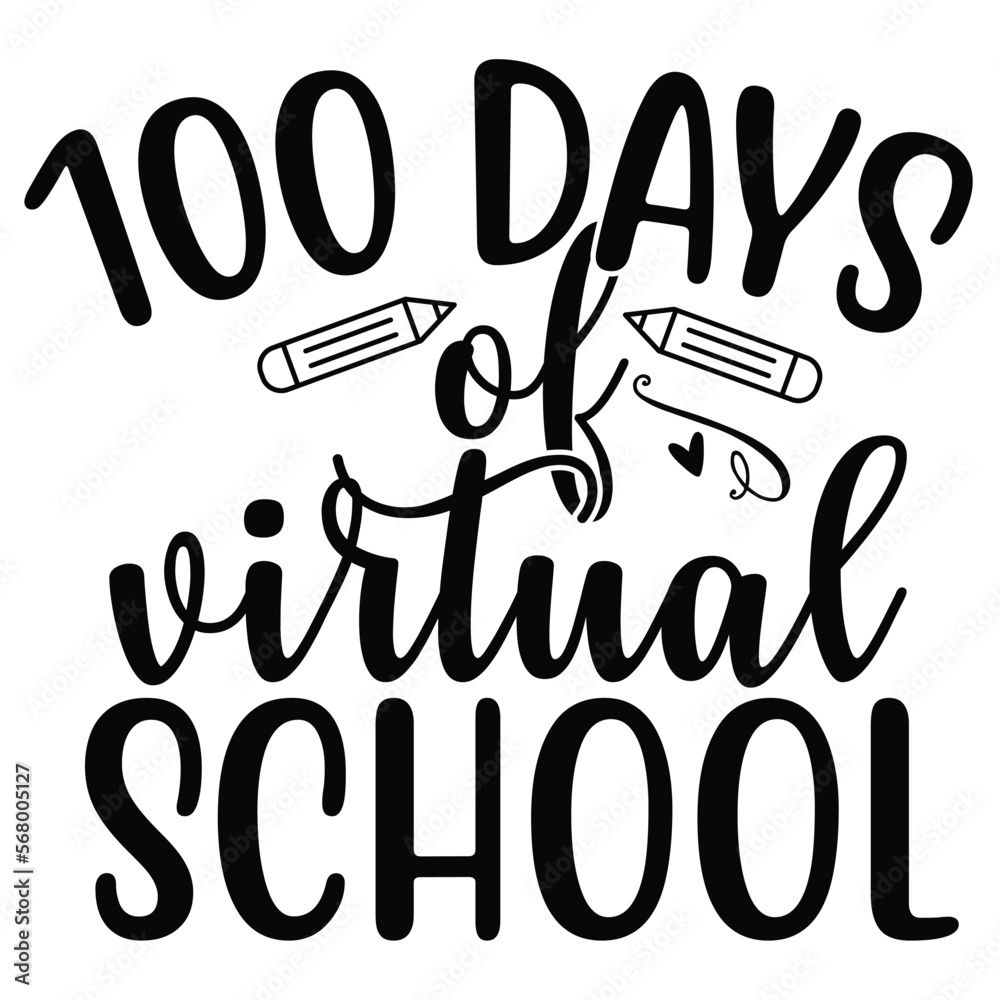 vetor-do-stock-100-days-of-virtual-school-happy-back-to-school-day