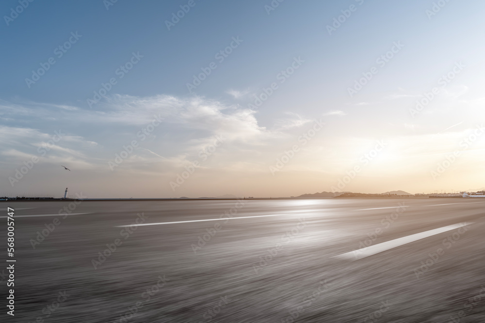 Fototapeta premium Outdoor road traffic and sky background