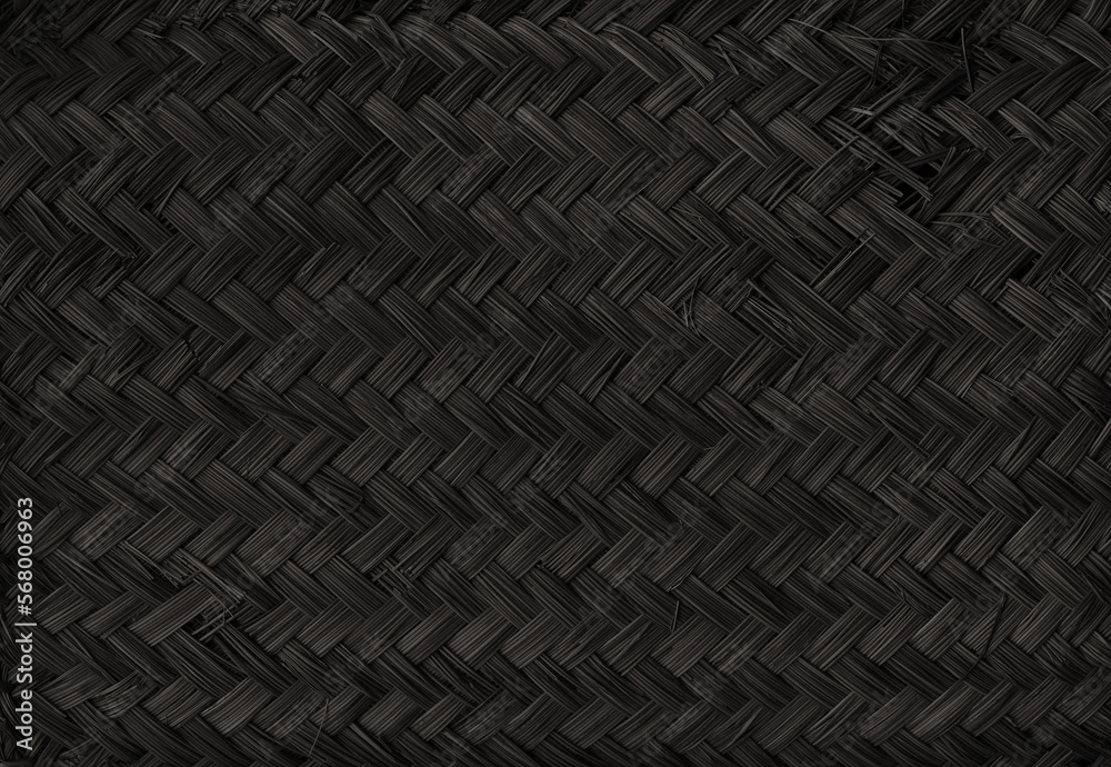 Black woven bamboo mat texture. Horizontal background Black woven bamboo mat texture. Horizontal background
