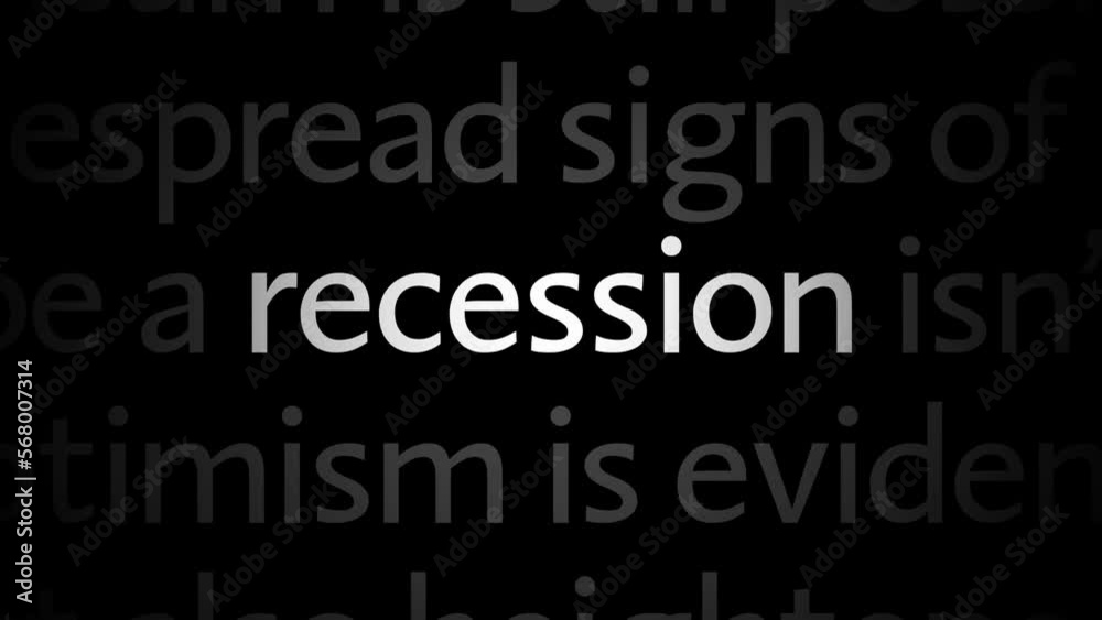 Loop of economic news articles with focus on single word. Topic economic crisis and recession. Loop of economic news articles with focus on single word. Topic economic crisis and recession.