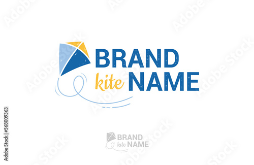 Modern flying kite logo design illustration perfect for kids logo, clothing brand, pediatrics vector design, and etc.
