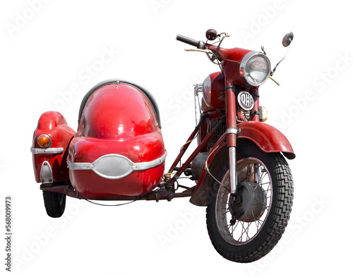 Old motorcycle with a sidecar