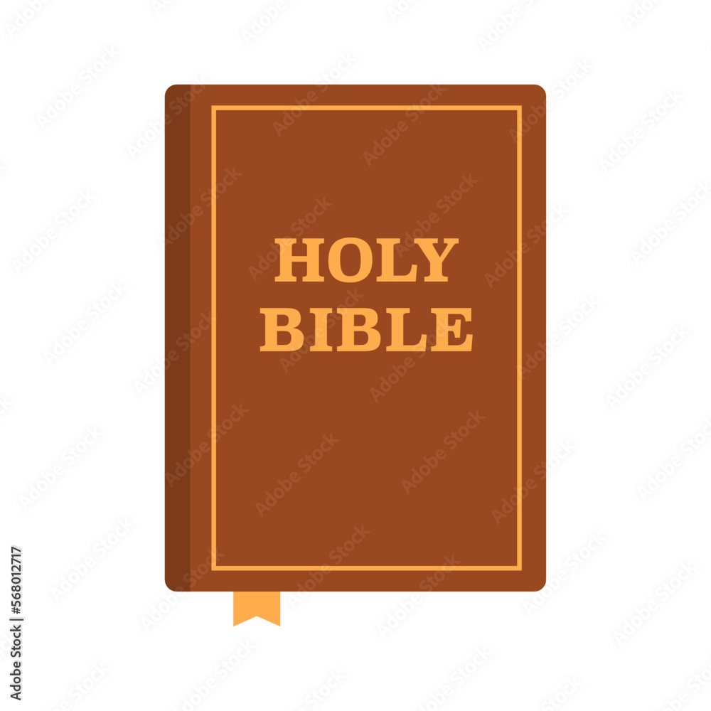 Bible icon. Holy bible isolated on white background. Scripture. Flat style. Christian faith. Vector