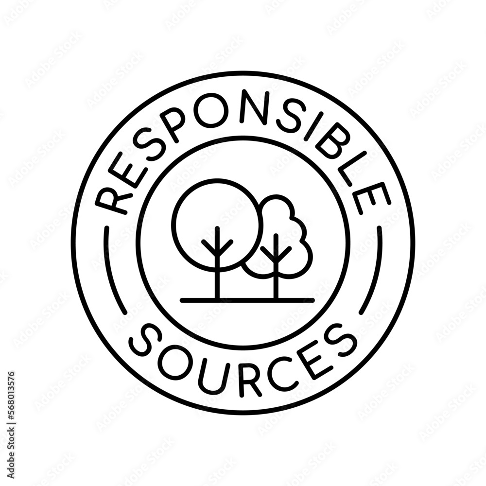 Responsible sources logo, badge or icon. Ethical business practice