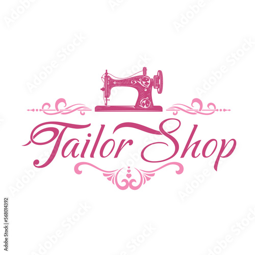 sewing machine vector design. for tailor logo tailor shop, clothing and textile industry