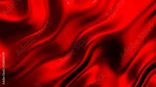 Red metal texture, interesting waves pattern silk textile wavy design, 3D render illustration.
