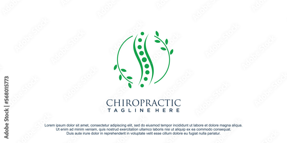 Fototapeta premium Spinal care logo with creative unique design concept icon vector illustration