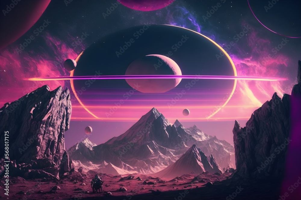 rocky planet space desktop background Stock Illustration | Adobe Stock