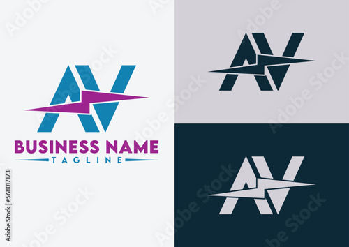 Letter AV logo design vector template, AV logo