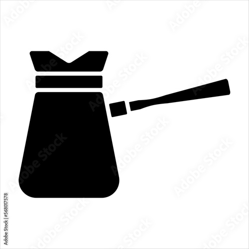 Vector black and white illustration of a turk silhouette for coffee brewing