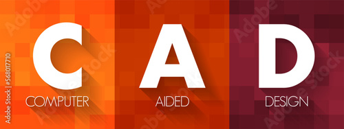 CAD - Computer Aided Design acronym, technology concept background
