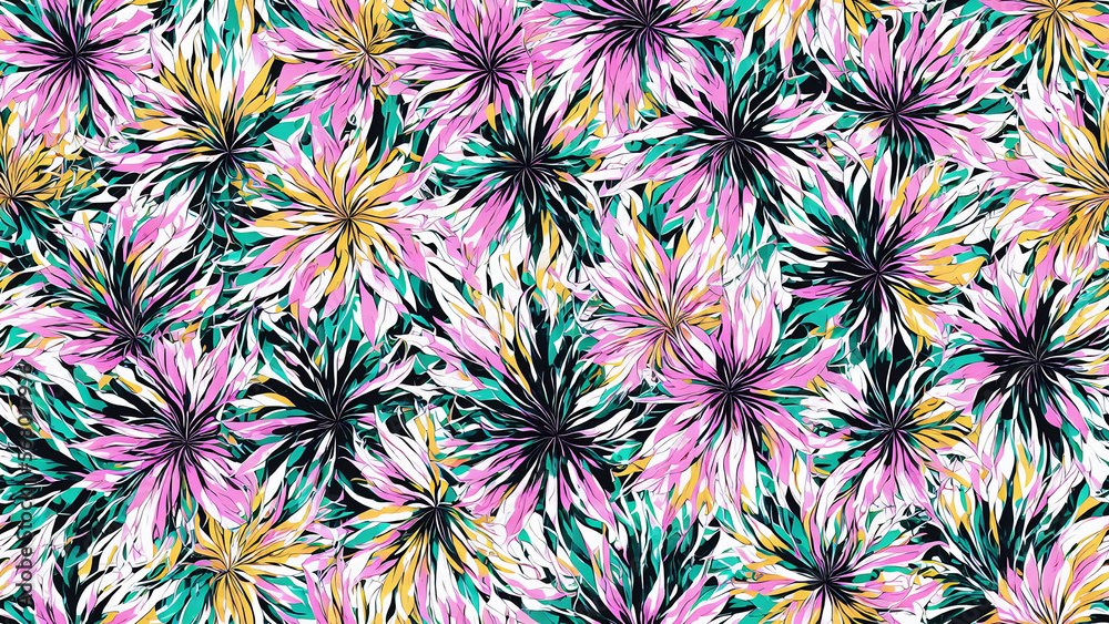 seamless pattern, abstract floral background. created using generative ai technology seamless pattern, abstract floral background. created using generative ai technology