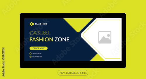 Casual Fashion zone creative modern minimal facebook cover photo post social media banner design template 