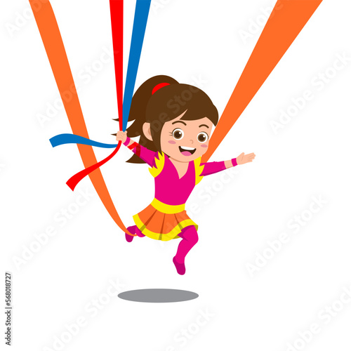 Cute kid on circus show, Background in separate layers for easy editing