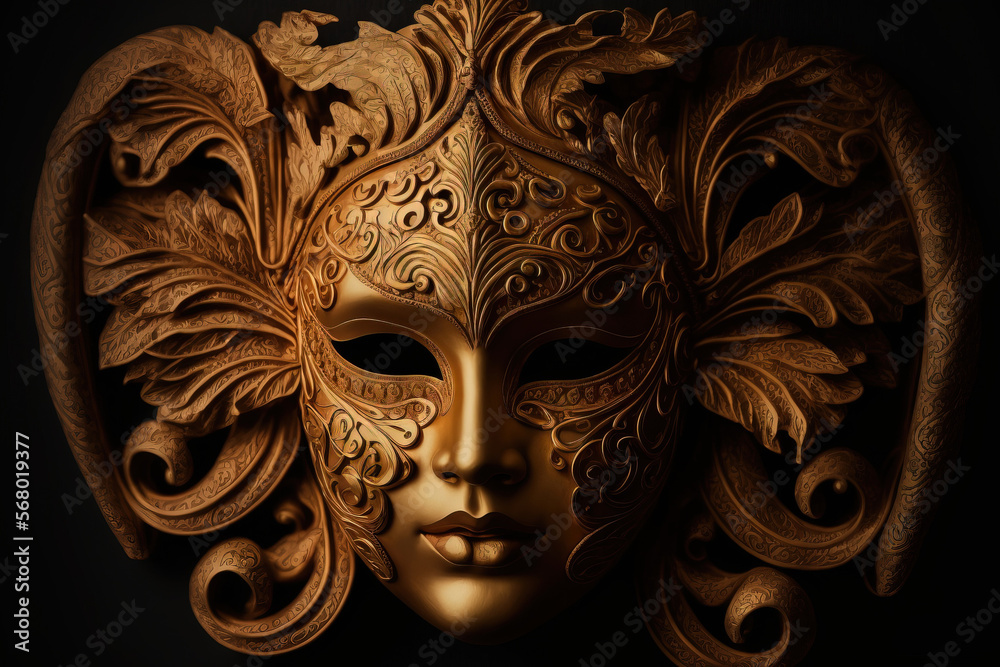 traditional mask decoration for carnival in Venice. Generative AI