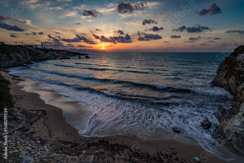 Wallpaper Mural La Praiola beach in Terrasini town at sunset, province of Palermo IT Torontodigital.ca