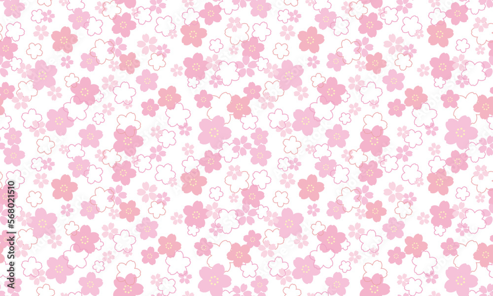かわいい桜の花のシームレスパターン かわいい桜の花のシームレスパターン