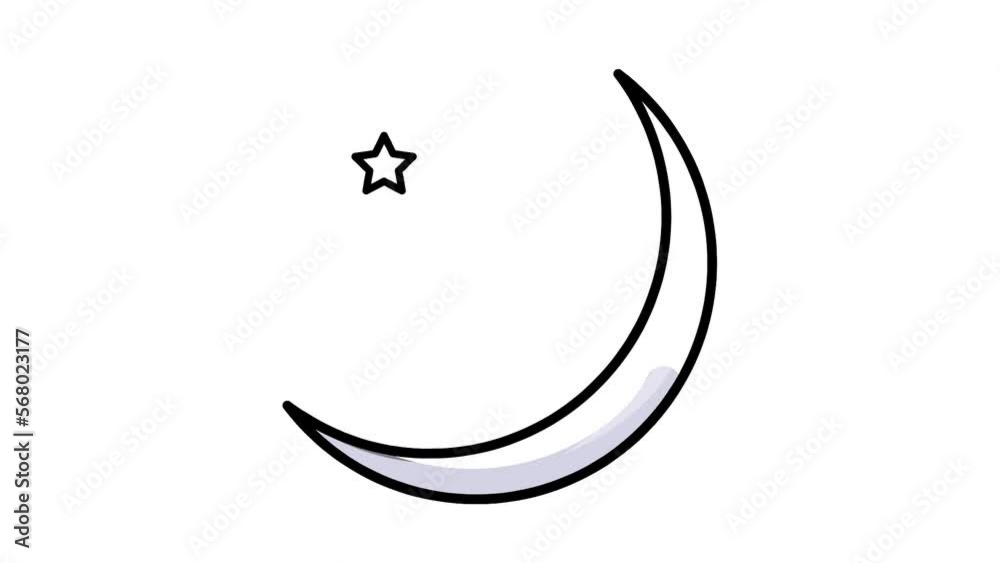 star and half moon sketch background and 2d animation star and half moon sketch background and 2d animation