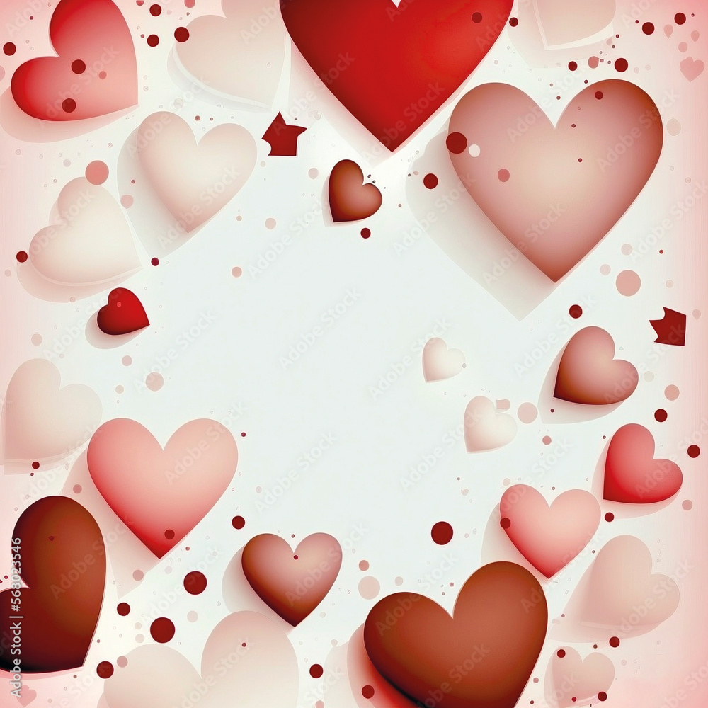 Valentinskarte Muttertagskarte Hochzeitskarte mit Herzen und Liebe  - Generative AI