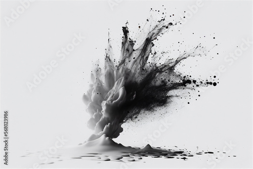 white smoke explosion on a white background, generative ai