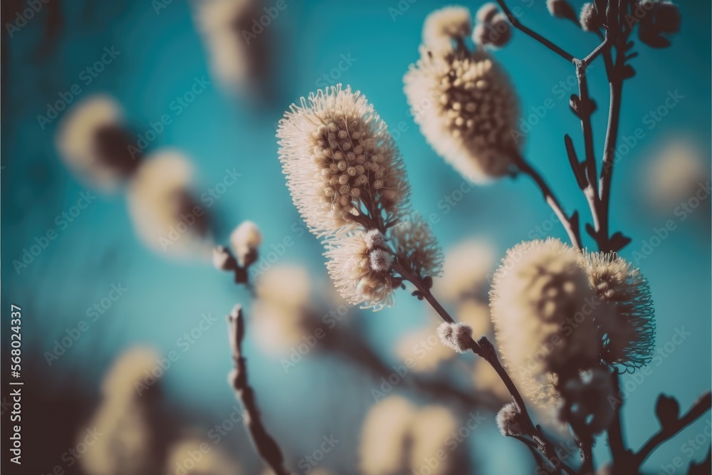 willow branches with catkins generative ai willow branches with catkins generative ai
