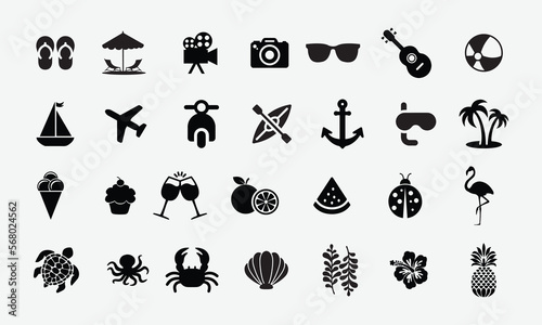 Summer web icon and vector for website. photo